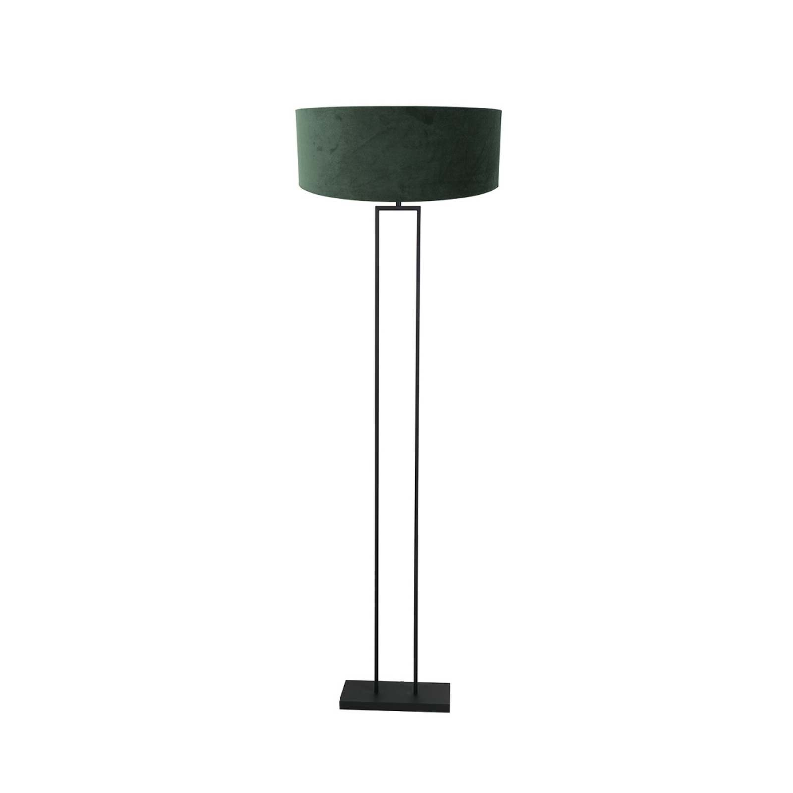 Stehlampe Stang, schwarz/Velours grün, Höhe 160 cm, E27